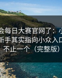别再误会每日大赛官网了：小众视角更适合新手其实指向小众入口，真相不止一个（完整版）